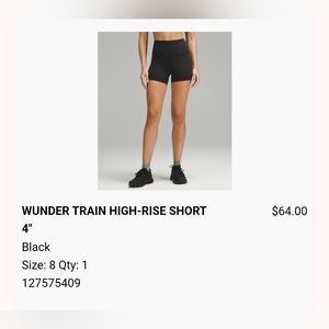 Lululemon Wonder Train High Rise Short